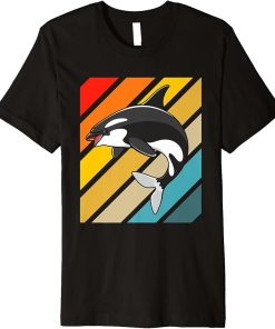 Orca Whale Vintage 80s Retro Premium T-Shirt