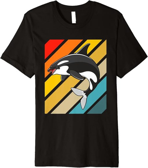 Orca Whale Vintage 80s Retro Premium T-Shirt