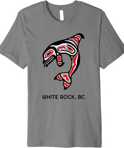 White Rock BC Canada Native Fishermen Orca Killer Whales Art Premium T-Shirt