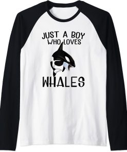 Just A Boy Who Loves Orcas Orcas Lover Nature Wildlife Raglan Baseball Tee